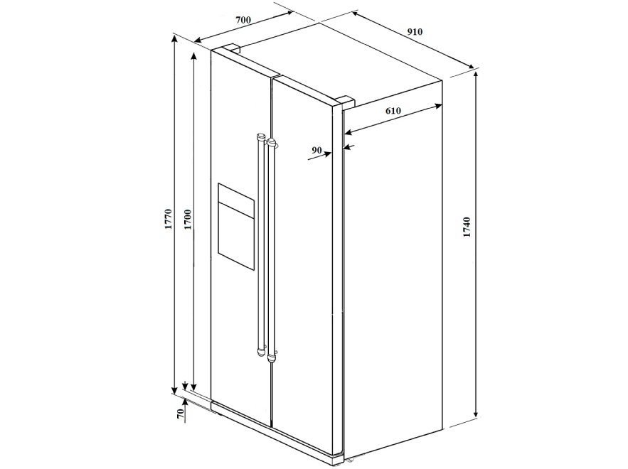 Размеры холодильников Side-by-Side Kuppersberg