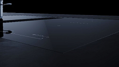 Индукционная варочная панель с вытяжкой Kuppersbusch KMI 8590.0 SR Black Velvet