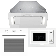 Комплект Kuppersberg вытяжка INNOVA V 60 White + микроволновая печь HMW 655 W + духовой шкаф FH 611 W