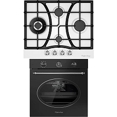 Комплект Kuppersberg варочная панель FS 610 W Silver + духовой шкаф SR 610 ANT Silver