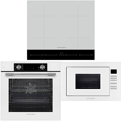Комплект Kuppersberg варочная панель ICI 622 W + микроволновая печь HMW 645 W + духовой шкаф HF 607 W