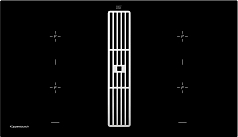 Индукционная варочная панель с вытяжкой Kuppersbusch KMI 9850.0 SR Silver Chrome